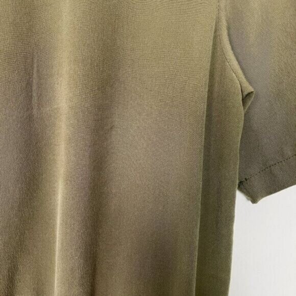 Anine Bing Revolve Short Sleeve Silk Lightweight Mini Dress Olive Green XS - Picture 8 of 15